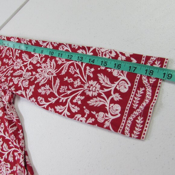 Talbots Vintage 100% Soft Cotton Red/White Floral Tunic Top XL - Picture 13 of 16